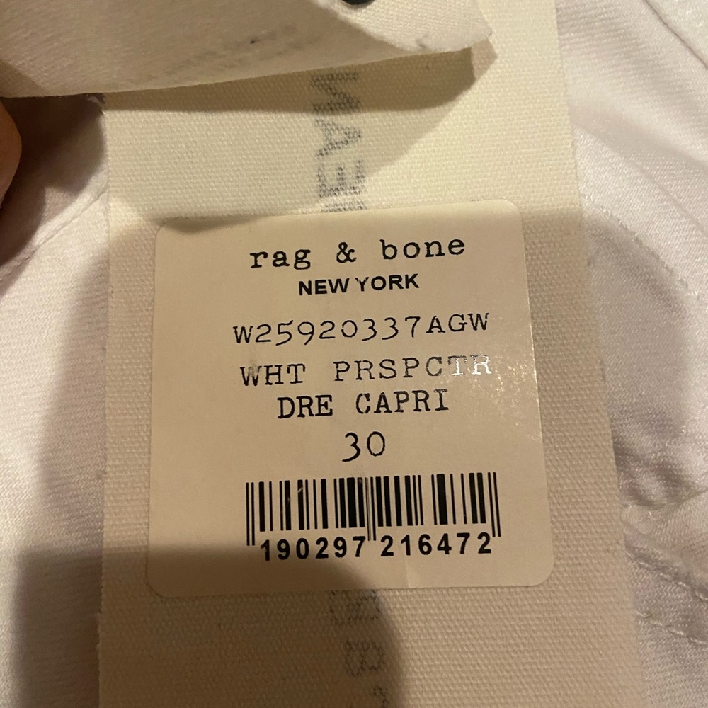 NWT! Rag & Bone Dre Capri whites jeanss Sz 30 - Picture 6 of 6